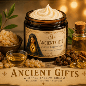 Ancient Gifts Whipped Tallow Cream by Immaculate Tallow—2 oz amber jar with traditional ingredients for dry, mature, and irritated skin