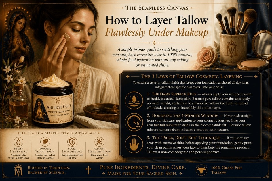 The Seamless Canvas: How to Layer Whipped Tallow Safely Under Your Makeup
