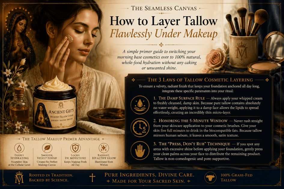 The Seamless Canvas: How to Layer Whipped Tallow Safely Under Your Makeup