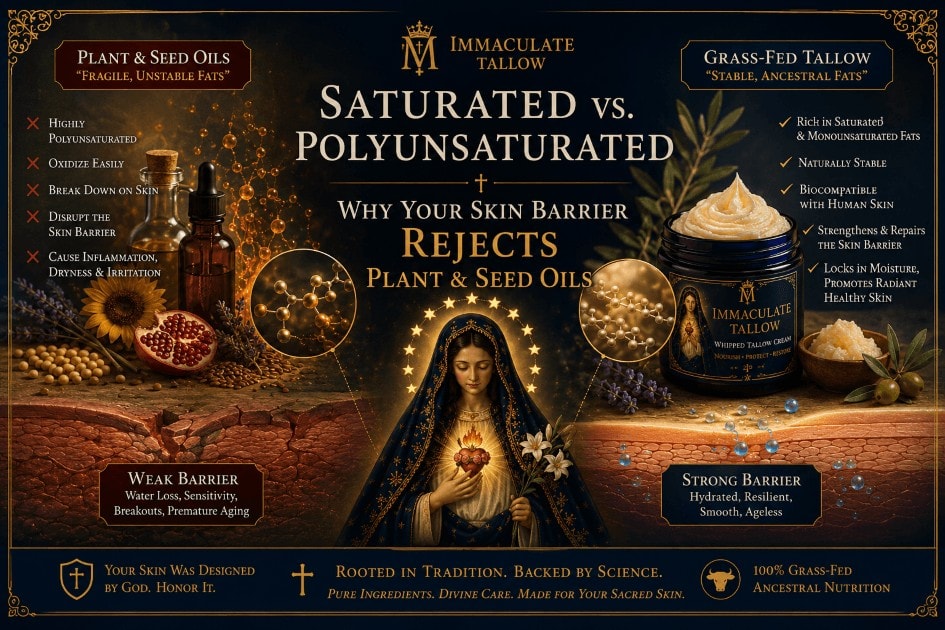 Saturated vs. Polyunsaturated: Why Your Skin Barrier Rejects Plant & Seed Oils